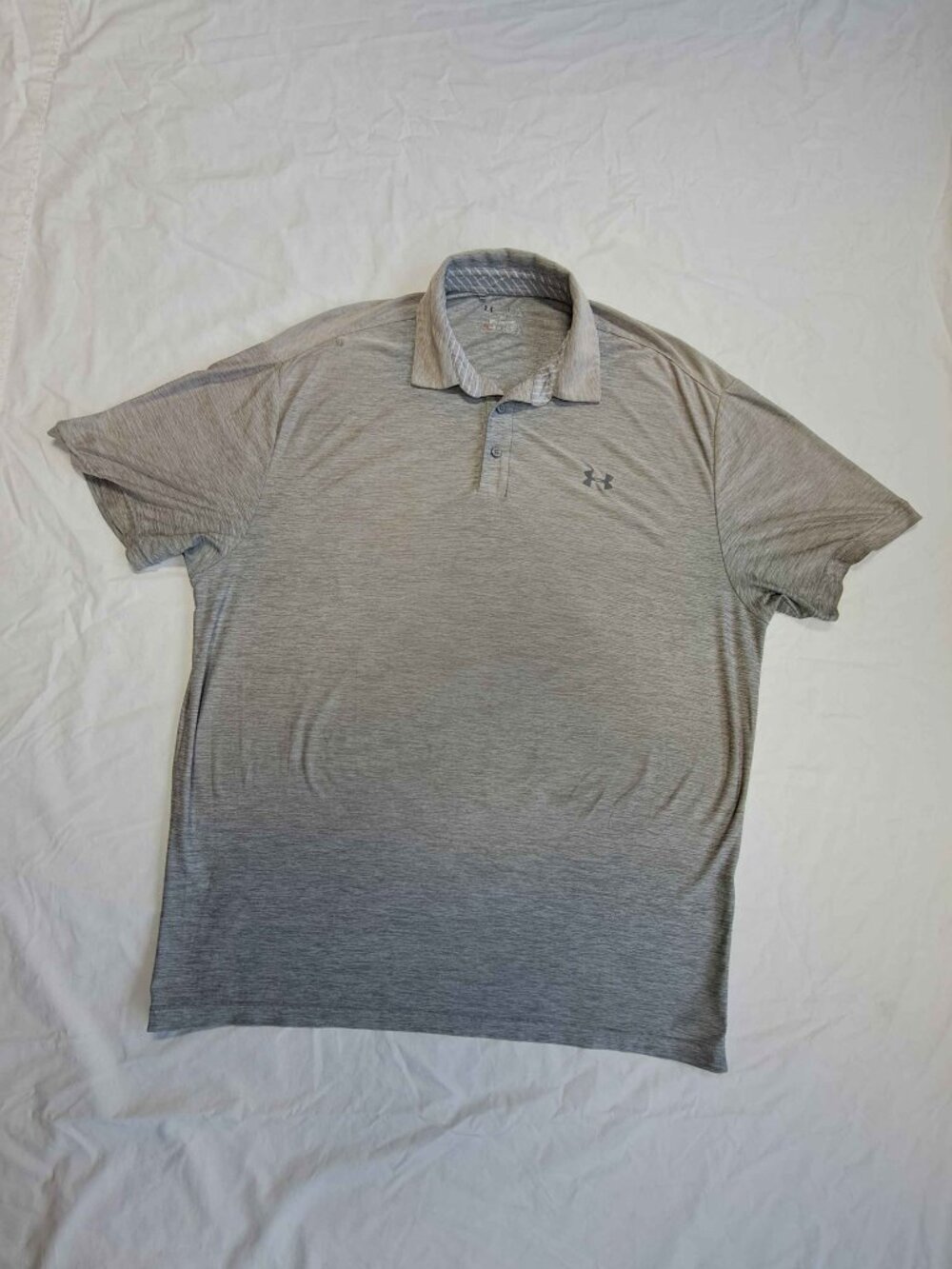 Under Armour Polo Shirt Men’s XL Gray HeatGear Loose Short Sleeve Golf